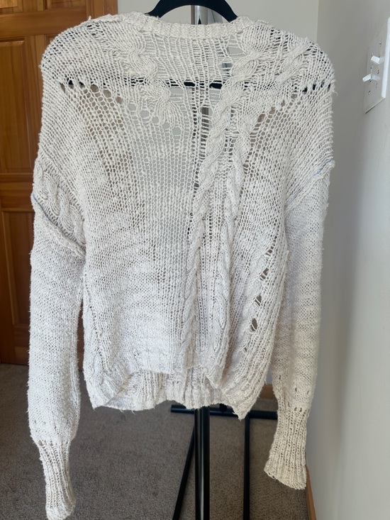 Free People Sandstorm Crochet Knit Cream Cardigan Sweater - Picture 6 of 6